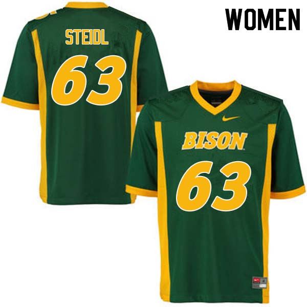 Women #63 Aaron Steidl North Dakota State Bison College Football Jerseys Sale-Green - Click Image to Close